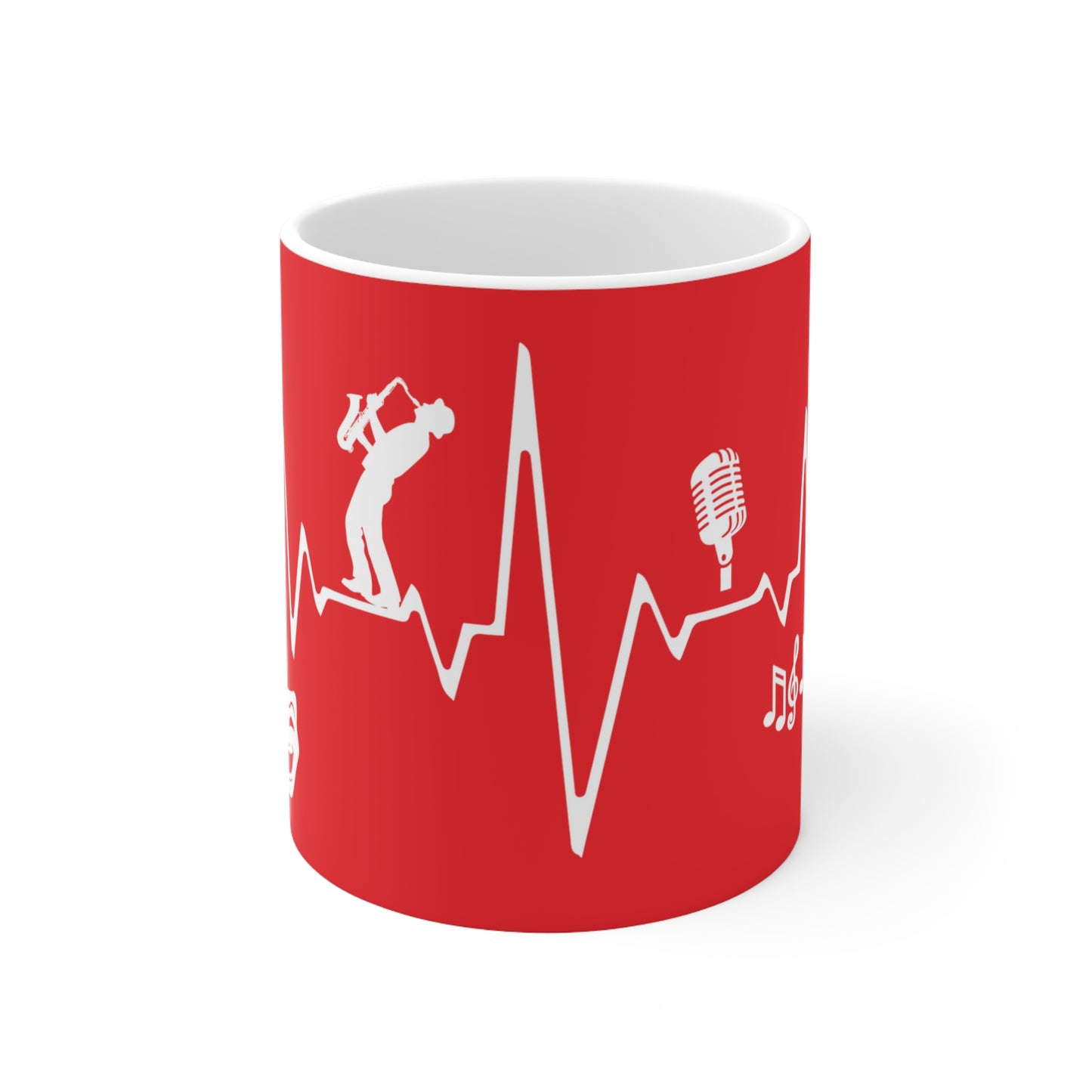 Red & White Beating Heart of Entertainment 11 oz Ceramic Mug